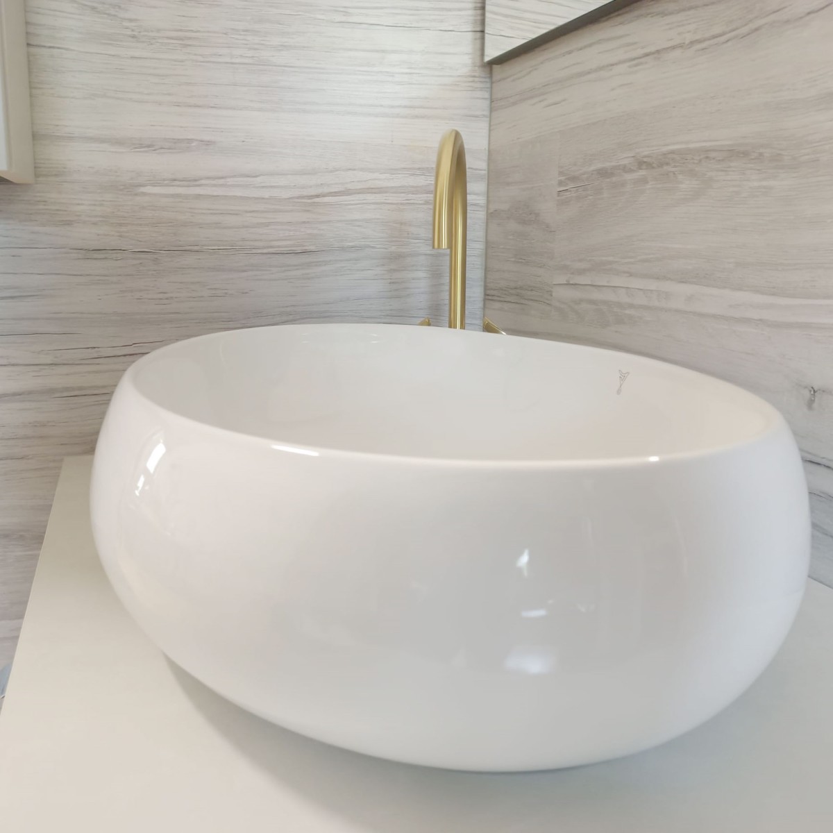 Lavabo da appoggio in cercamica bianco lucido OSCAR 60x40