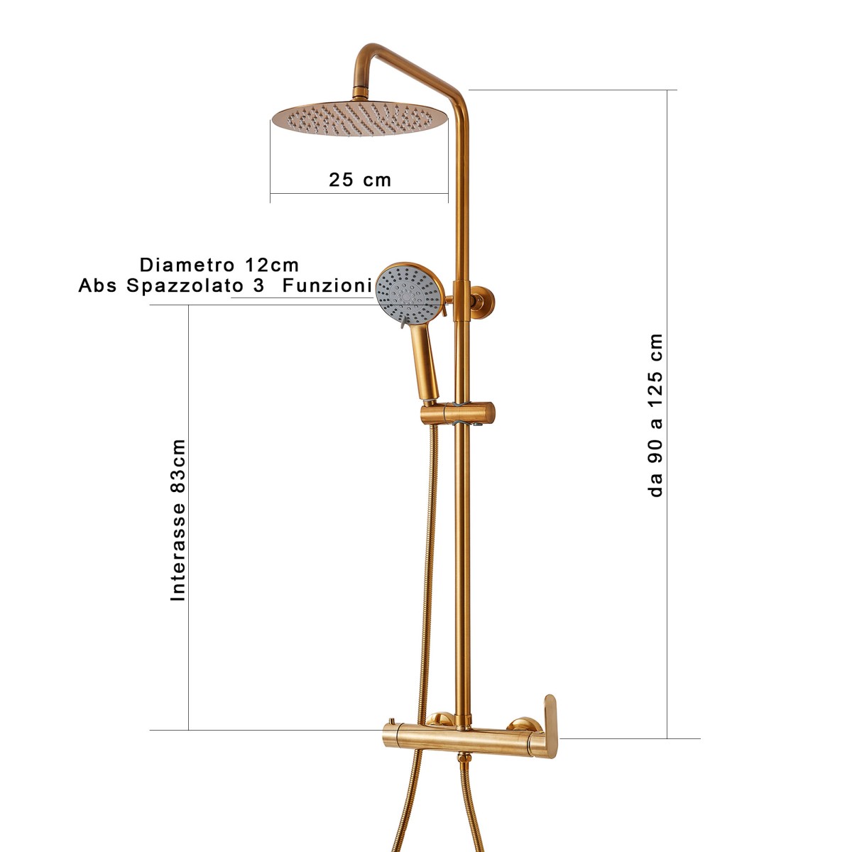 Colonna doccia oro spazzolato