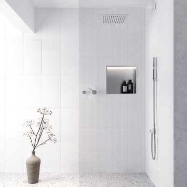 Niche de douche 30x30 en inox brossé - GLAMOUR