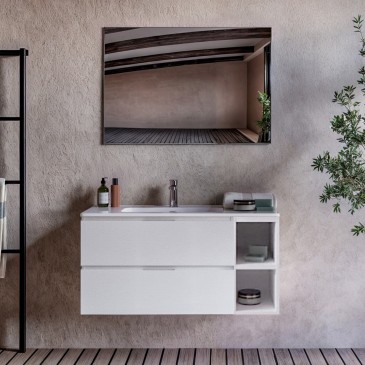 copy of Mobile bagno sospeso bianco con vani a giorno ARMONIA