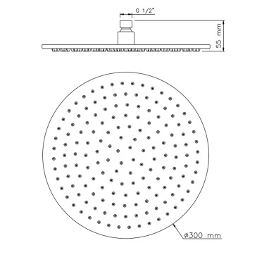 Soffione Rotondo Cromato Lucido per Doccia in Acciaio Inox ø30 SEVEN