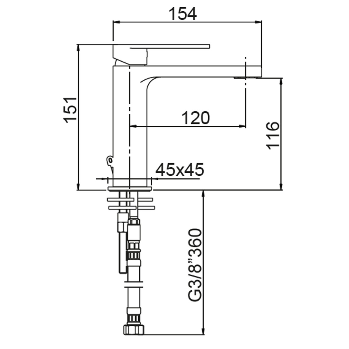 Miscelatore per lavabo cromato Alpha