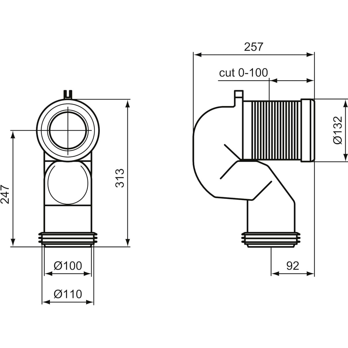 copy of Curva tecnica traslata per sanitario 18cm