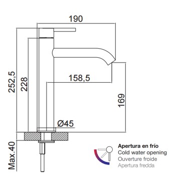 Miscelatore canna alta per lavabo in appoggio Urban