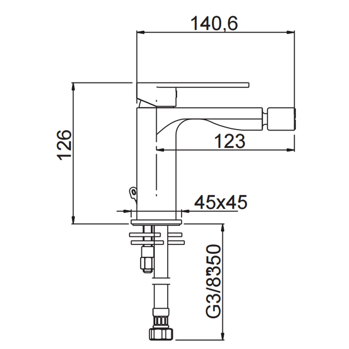 Miscelatore per bidet Alpha nichel pvd ALPHA Aqg