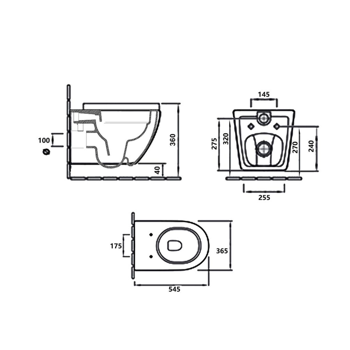 Couple de toilettes et bidet sans rebord | soleil