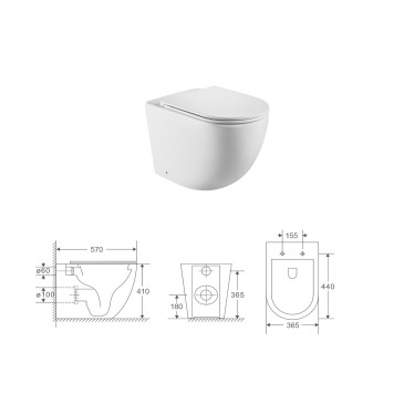 Sanitari filo muro Bidet e Wc rimless Tornado