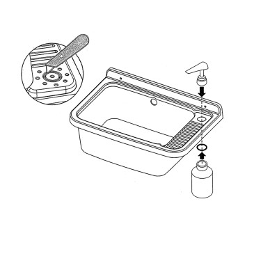 copy of Pilozzo a parete in resina 50cm con dosa sapone in pvc