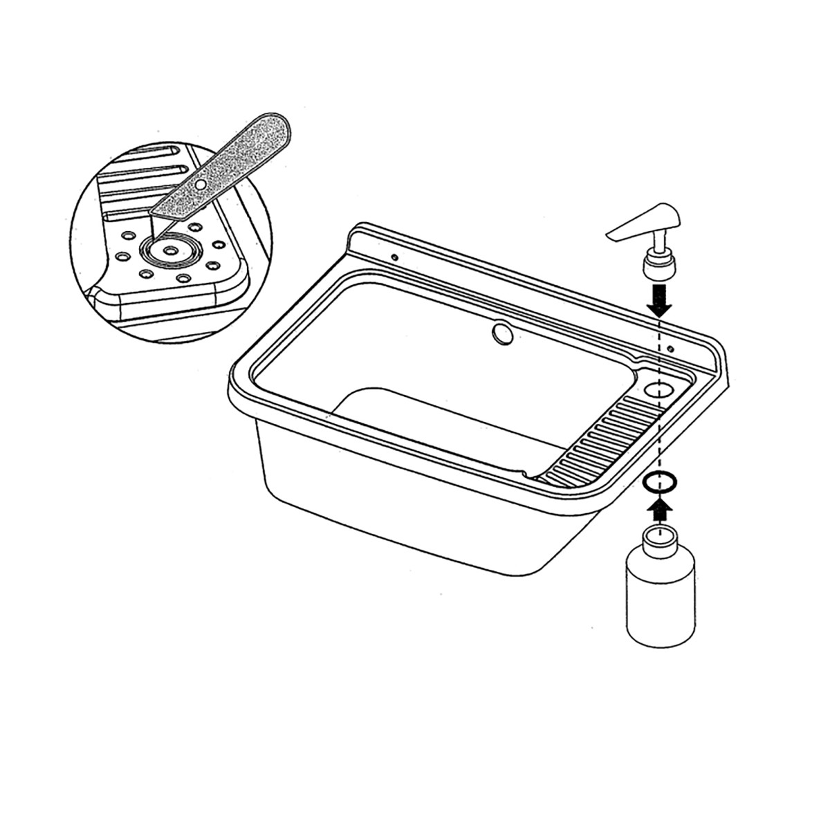 copy of Pilozzo a parete in resina 50cm con dosa sapone in pvc