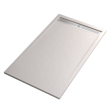 Piatto doccia 70x100 bianco con scarico laterale griglia inox e piletta STAR RELAX