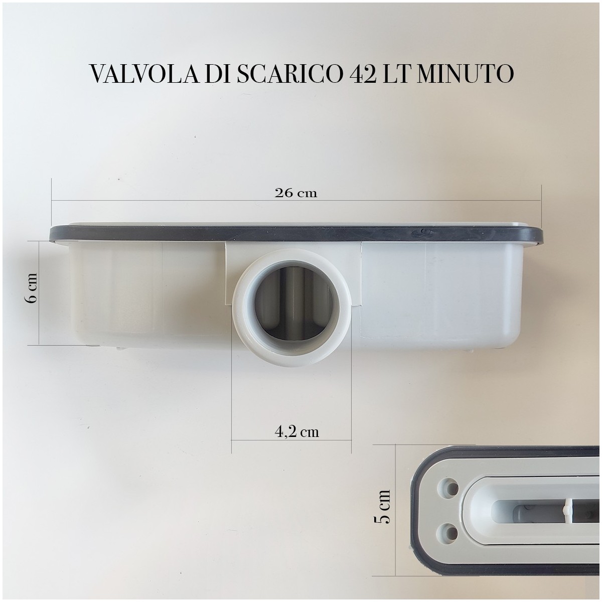 valvola di scarico orizzontale slim, solo 6cm