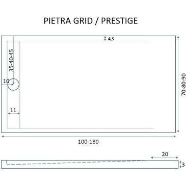 disegno tecnico piatto doccia