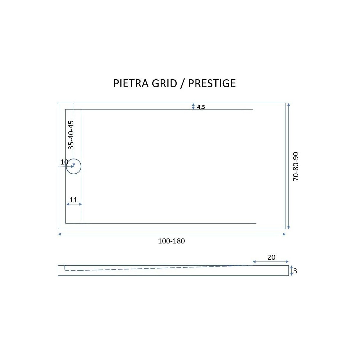 disegno tecnico piatto doccia