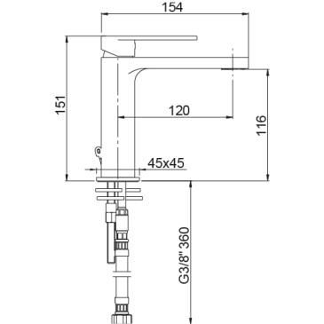 Grifería Monomando Lavabo Alpha Blanco