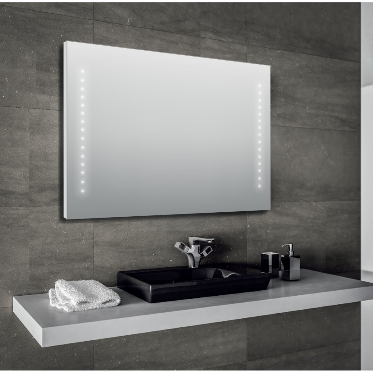 Miroir salle de bain Barled 120xH70 cm avec lumière LED - Iperceramica