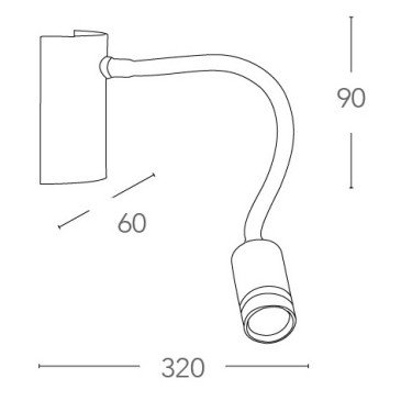 LED-KEPLER-CR - Applique Moderna Cromo Flessibile Lampada da Lettura Led 3 watt Luce Calda