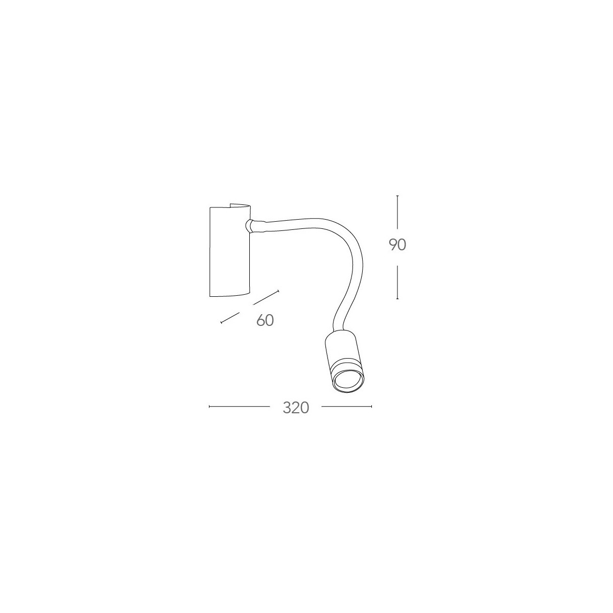 LED-KEPLER-CR - Applique Moderna Cromo Flessibile Lampada da Lettura Led 3 watt Luce Calda