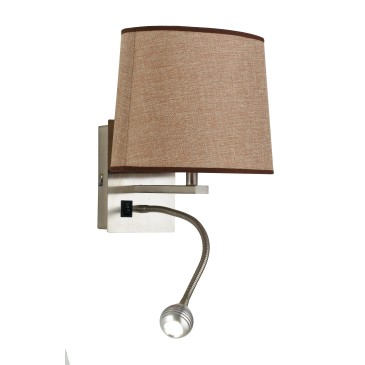 I-090111-5F - Applique murale ovale marron et lumière LED 3 Watt 4500 Kelvin E14