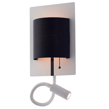 LED-POP-WB - Applique murale moderne Lampe de lecture flexible Abat-jour en métal blanc noir Led 9 W lumière naturelle