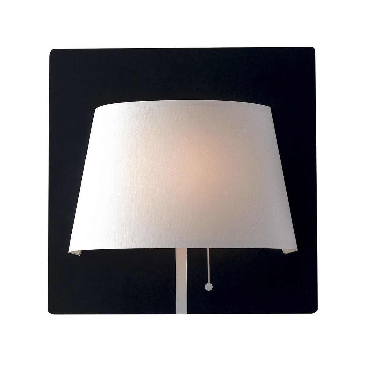 LED-WHAROL-BW - Applique Metallo Nero Paralume Bianco Lampad Moderna Led 6 watt Luce Naturale