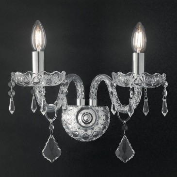 I-INCANTO / AP2 - Applique Verre Cristal Finitions Chrome Applique Classique E14