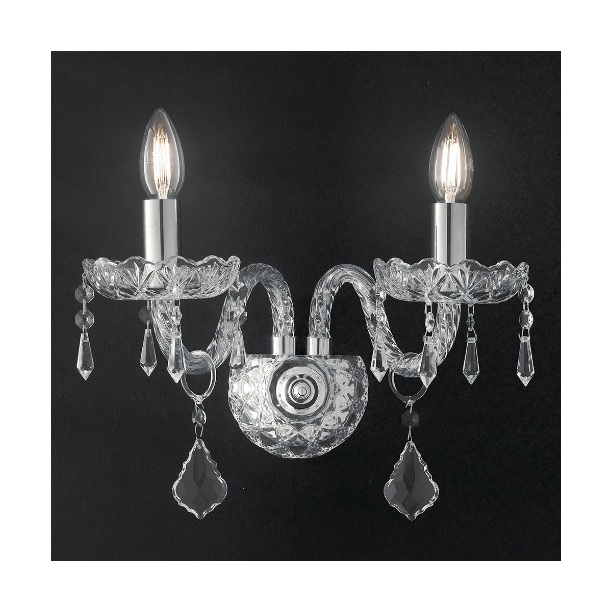 I-INCANTO / AP2 - Applique Verre Cristal Finitions Chrome Applique Classique E14