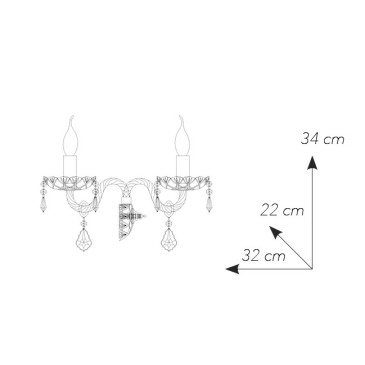 Applique Incanto en Verre Cristal avec Finitions Chrome FanEurope