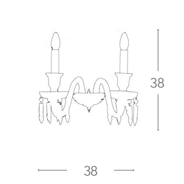 Applique Louvre 2 luci in Cristallo con Decori Pendenti  FanEurope