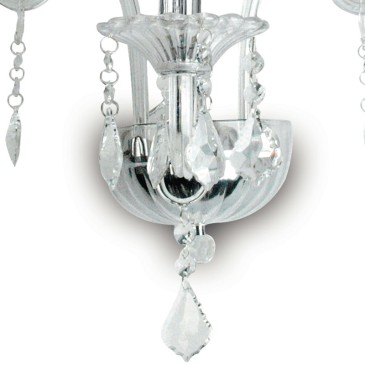 Structure en verre avec finitions chromées et pendentifs en cristal K9 Ligne de cristal FanEurope