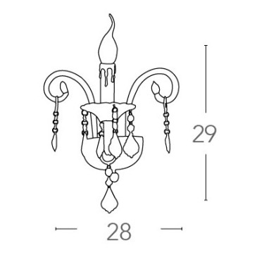 Applique Cristallo in Vetro con Cristalli e Finiture Cromo FanEurope