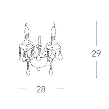 Applique à 2 Lumières en Cristal en Verre avec Cristaux et Finitions Chrome FanEurope