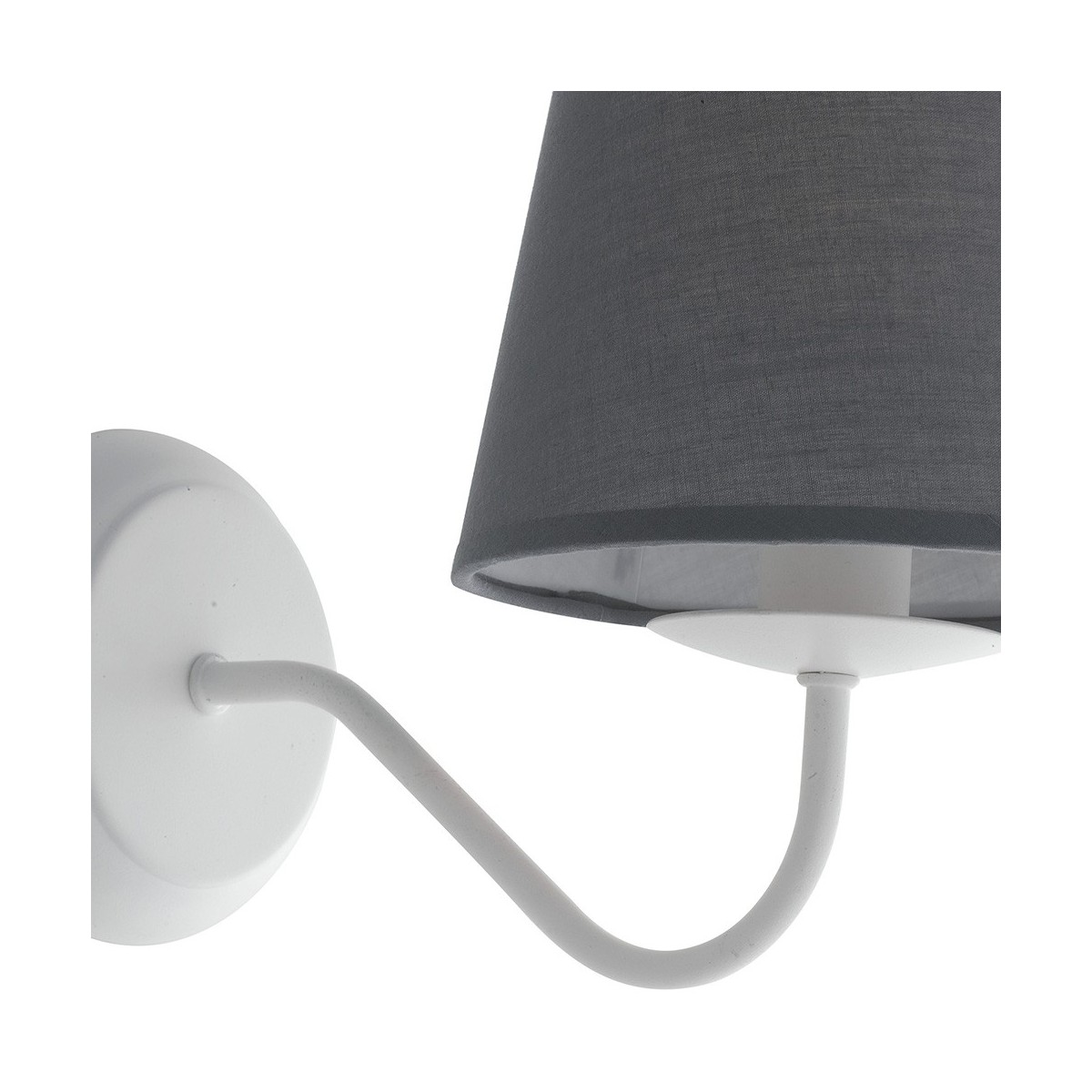 Applique con Paralume in Tessuto Grigio e Struttura in Metallo Bianco Lampada Favola FanEurope