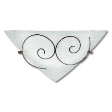 I-070207-8 - Applique triangulaire boucles métal antique verre satiné applique murale classique E27