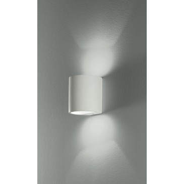 I-SHINE-AP - Applique Gesso Cilindrica Doppio Raggio di Luce Lampada Verniciabile G9