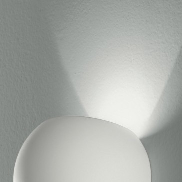 Lampada da parete in Gesso Bianco con Diffusione Luminosa Superiore Linea Moses