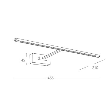 Schlanke Wandleuchte mit 4 Watt 3500 Kelvin LED-Licht