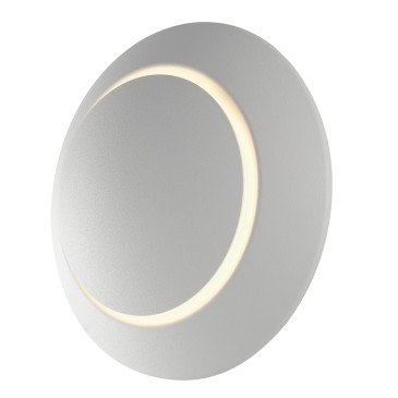 Applique a led tondo in alluminio bianco matto con diffusore movibile design moderno 4000K dm 16 cm