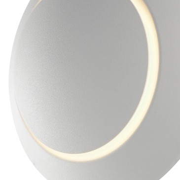 Applique a led tondo in alluminio bianco matto con diffusore movibile design moderno 4000K dm 16 cm