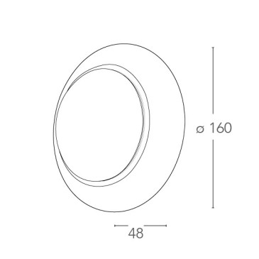 Applique a led tondo in alluminio bianco matto con diffusore movibile design moderno 4000K dm 16 cm