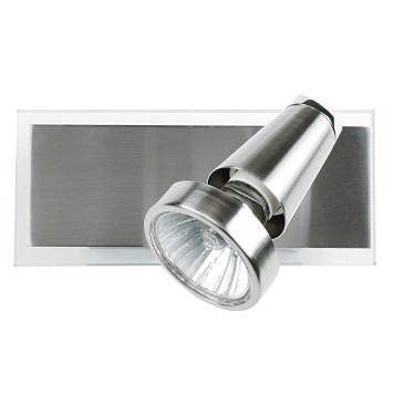 Applique dalla forma semplice cromata con cornice nickel 42 watt 2800 kelvin GU10