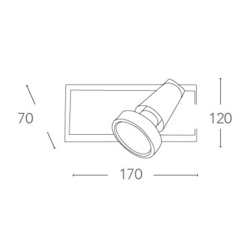 Applique dalla forma semplice cromata con cornice nickel 42 watt 2800 kelvin GU10