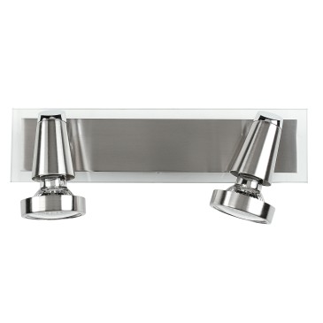 Applique a due luci dalla linea originale cromata 42 watt 2800 kelvin GU10