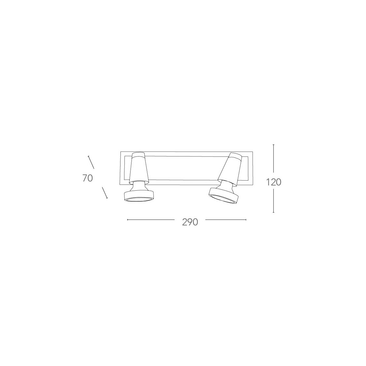 Applique a due luci dalla linea originale cromata 42 watt 2800 kelvin GU10