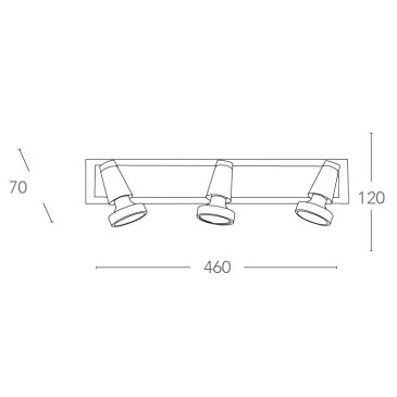 Applique cromata con cornice nickel elegante a tre luci 42 watt 2800 kelvin GU10