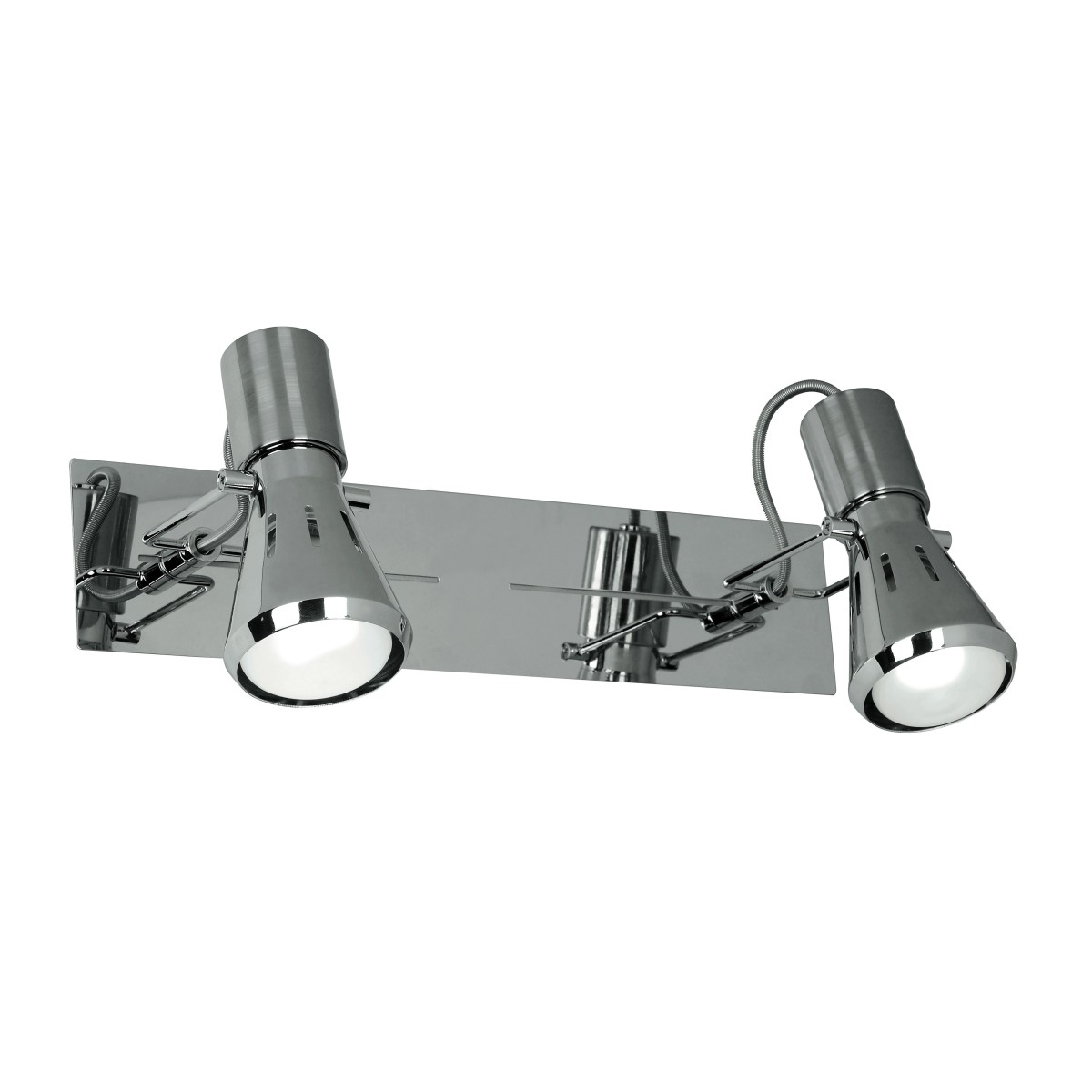 Applique a due luci cromata dalla forma semplice 40 watt E14