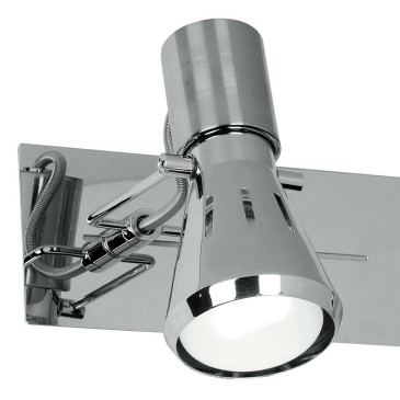 Applique a due luci cromata dalla forma semplice 40 watt E14