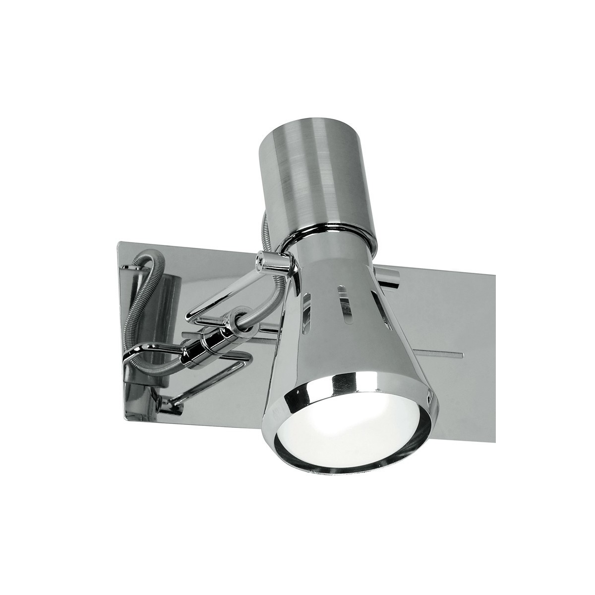 Applique a due luci cromata dalla forma semplice 40 watt E14