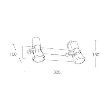 Zweiflammige Wandleuchte aus Chrom mit schlichter Form, 40 Watt E14