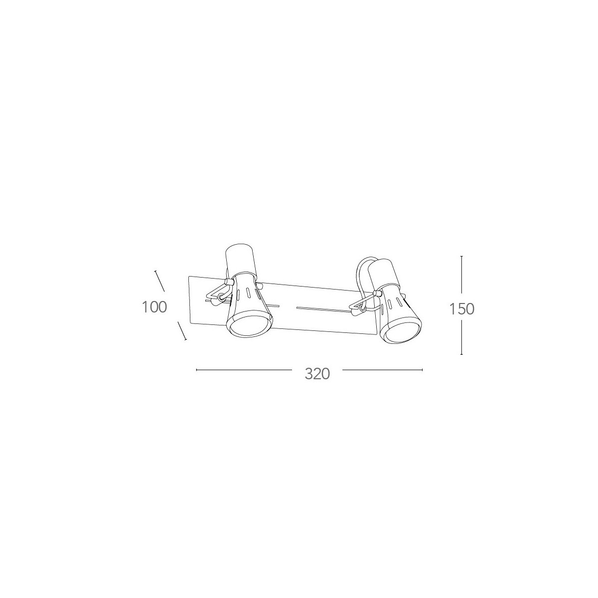 Zweiflammige Wandleuchte aus Chrom mit schlichter Form, 40 Watt E14