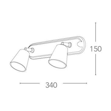 Applique blanche avec décoration originale avec deux lumières 33 watts 3500 kelvin G9